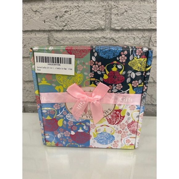 Enjoy Your Life 4 Pack Floral Scented Candles Gift Set NWT - Picture 2 of 8